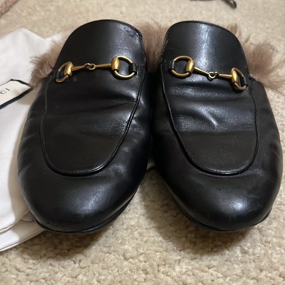 Auth GUCCI PRINCETOWN Fire Mules Slides HORSEBIT Shoes 40 Loafer - Picture 2 of 10